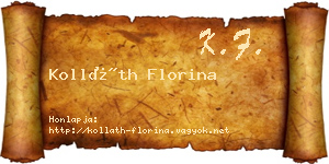 Kolláth Florina névjegykártya